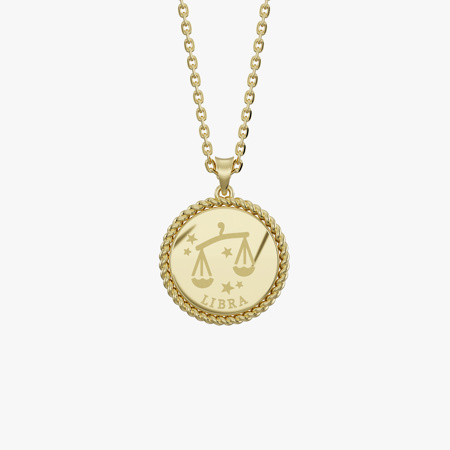 Libra Birth Month Gold Pendant